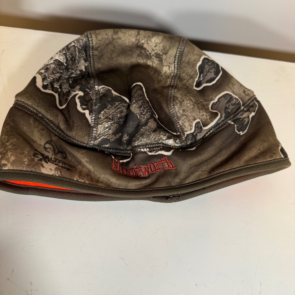 Huntworth Victor Reversible Camo Orange Fleece Beanie Hat One Size Realtree